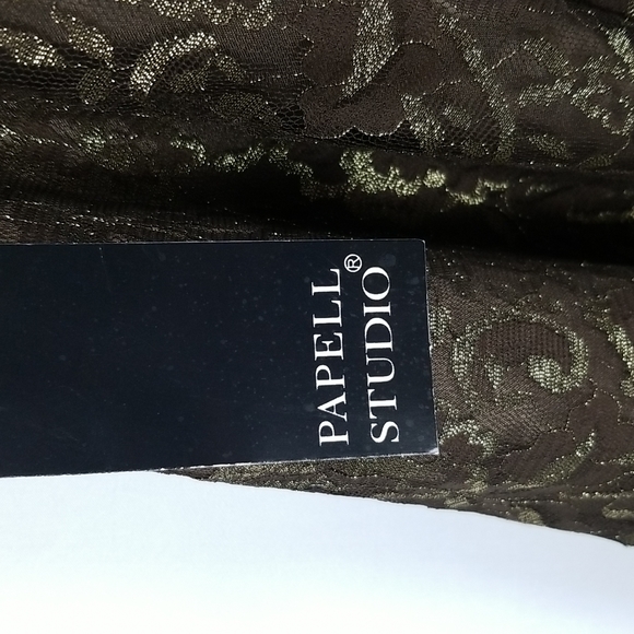 Papell Studio metallic lace skirt size M NWT - Picture 5 of 8